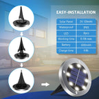 OULONGER Solar Ground Lights 16 Packs, Garden Solar Outdoor Waterproof Pathway Bright In-Ground Landscape Lights for Patio, Lawn, Yard, Driveway, Step and Walkway White Light