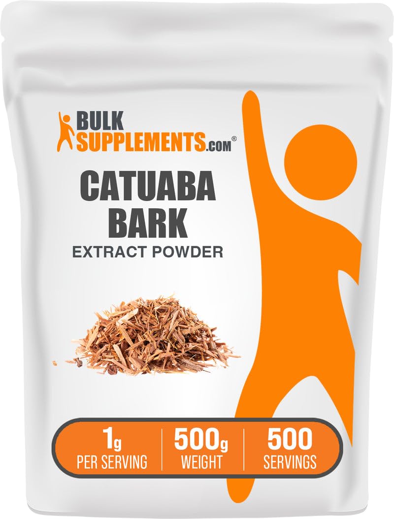 BulkSupplements.com Catuaba Bark Extract Powder - Catuaba Bark Powder, Herbal Supplement - Vegan & Gluten Free, 1g per Serving, 500g (1.1 lbs) (Pack of 1)