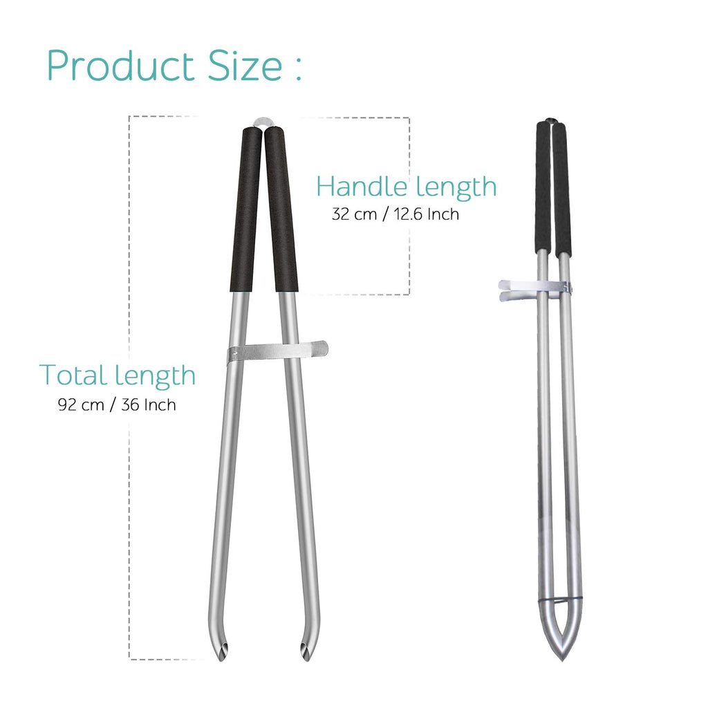 EJG 36 Inch /92cm Litter Picker Grabber, Long Rubbish Picker Grabber, Lightweight Aluminium & Rustproof, Reacher Assist Tool for Elderly, Grabber Reacher Tool (Black)