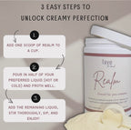 Fave the Brand Realm Functional Coffee Creamer Powder | L-Theanine, Magnesium & Hyaluronic Acid | Calm Energy, Hydration & Beauty Support | Daily Wellness Creamer