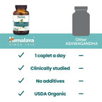 Himalaya Organic Ashwagandha Root, 60 Day Supply - Herbal Adrenal Support Supplements for Stress Relief and Energy Support - USDA Organic, Non-GMO, Vegan, Gluten Free, No Additives, 670 mg, 60 Caplets