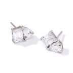 JTV White Cubic Zirconia Rhodium Over Sterling Silver Stud Earrings 5.58ct