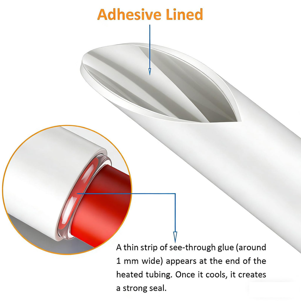 Twippo Heat Shrink Tubing Kit 355pcs - 3:1 Adhesive Lined - Electrical Waterproof Industrial Heat Shrink Terminal Connectors - Marine Grade Wire Connector Shrink Wrap Tube - 3.15" Length - White