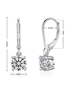 YODEWA 2CT Moissanite Earrings for Women Silver Drop Dangle Earrings, 6.5mm