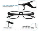 MODFANS Reading Glasses Men Readers 4 Pack,Blue Light Blocking Reading Glasses Anti Glare/Eye Strain Filter UV,Rectangular Unisex Lightweight Frame Comfortable Spring Hinge Eyeglasses 1.75