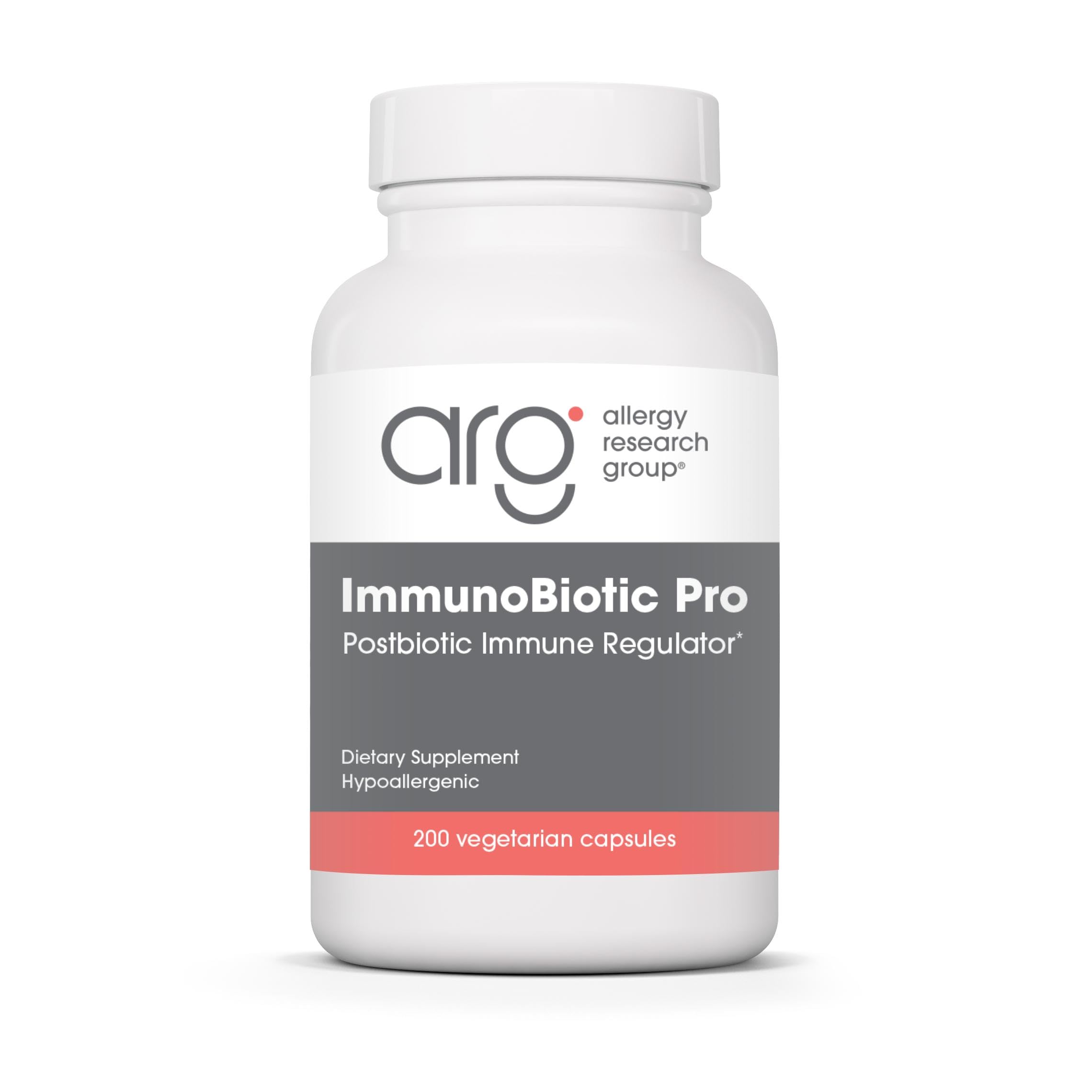 Allergy Research Group ImmunoBiotic Pro - Supports Immune System & Gut Barrier Function - Postbiotic Immune Regulator with Lactobacillus Rhamnosus Lysate - 66 Servings - 200 Capsules
