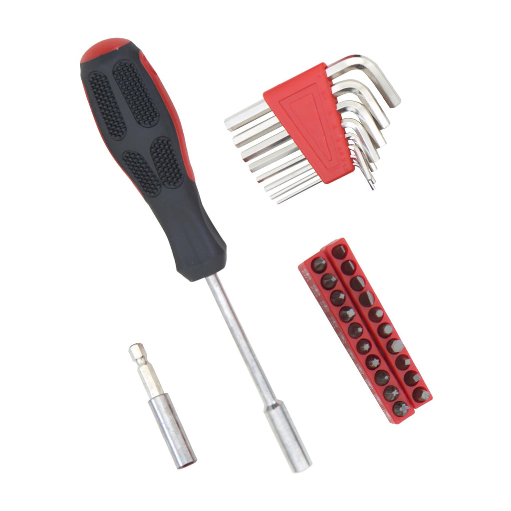 Hantinstom 39-Piece Household Tools Kit Essential Home Repair Set with Plastic Toolbox Ideal for College Students, Home Use & More