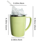 Peosaard Adult Sippy Cup, Beakers for Elderly, 350ml Spill Proof Adult Sippy Cup with Straw, 3-in-1 Stainless Steel Dysphagia Cups with Handle