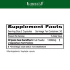 EMERALD LABS Sea Buckthorn - Dietary Supplement with Vitamins C, E & Omega 7 - Supports Adrenal, Energy, Skin & Immune Health - 60 Vegetable Capsules (30-Day Supply)