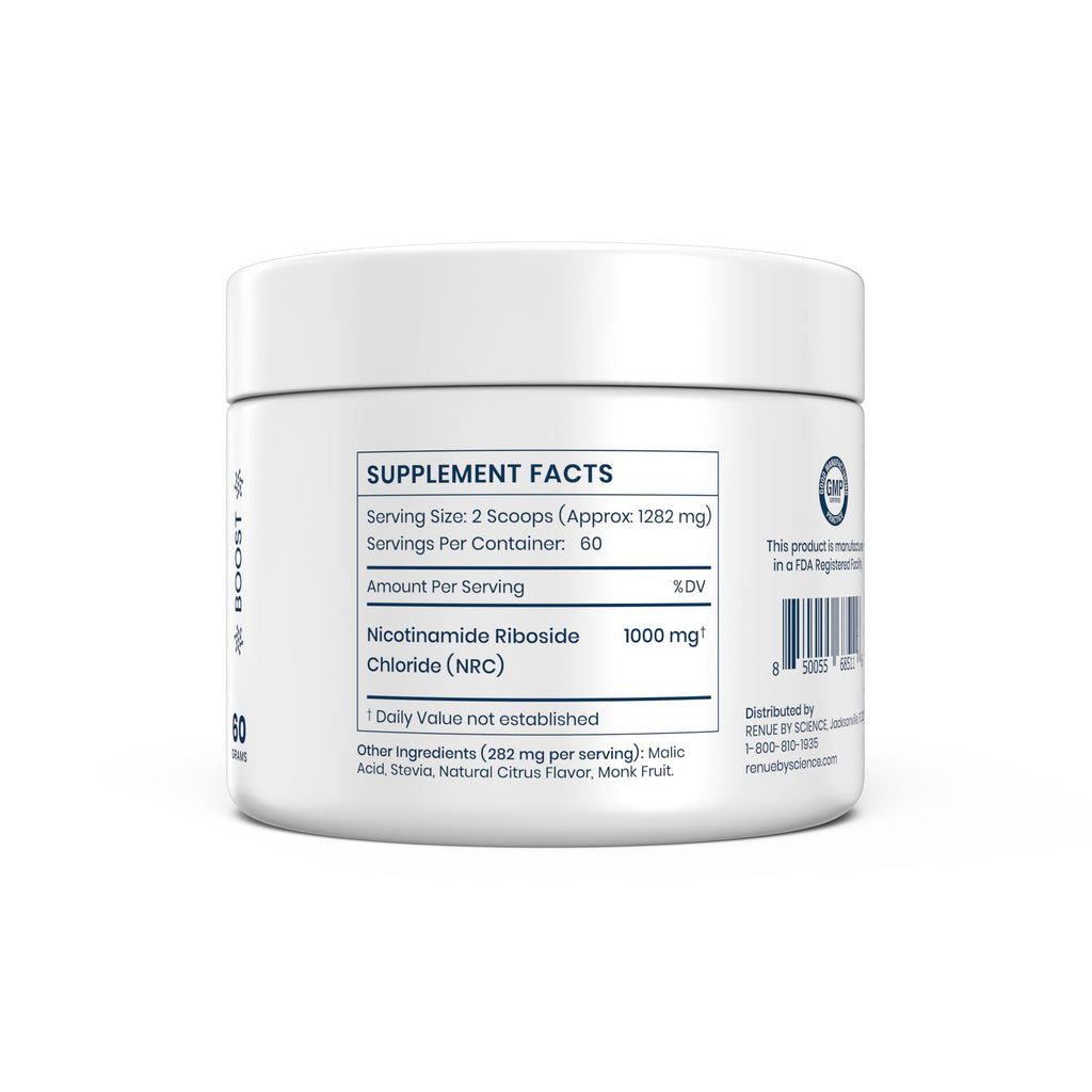 Renue By Science Nicotinamide Riboside | 1000mg Nicotinamide Powder - High Strength NR NAD Powder Sublingual Citrus Burst Flavor | Manufactured in the USA & Third-Party Tested | 60 Servings