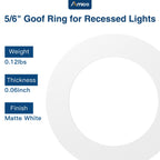 Amico 36 Pack Goof Rings for 6 Inch Recessed Lights, Can Light Trim Ring Cover, Outer Diameter 8.6-inch, Inner Diameter 6.2-inch, Durable Plastic Design, White
