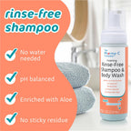 The Pharma-C Company - Foaming Rinse Free Shampoo & Body Wash [6 pack] - Hospital Tested Gentle No-Rinse Formula Leaves Hair & Body Fresh & Clean