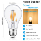 Haian Support Efficient 12V LED Bulb 6W 600Lm - E26/E27 Base - 12-24V AC/DC - 4 Pack - Ideal for Off-Grid Solar Battery Systems, RVs, Marine Lighting - Energy Saving 60W Equivalent - Warm White 2700K
