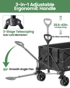 GVDV CW35 Wagons Carts Foldable, 42 in Extended Handle Collapsible Wagon