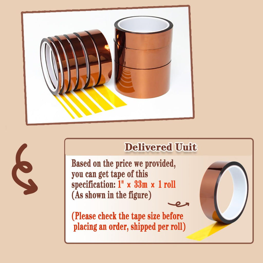 1''×33M High Temperature Resistant Polyimide Tape,No Residue Heat Tape