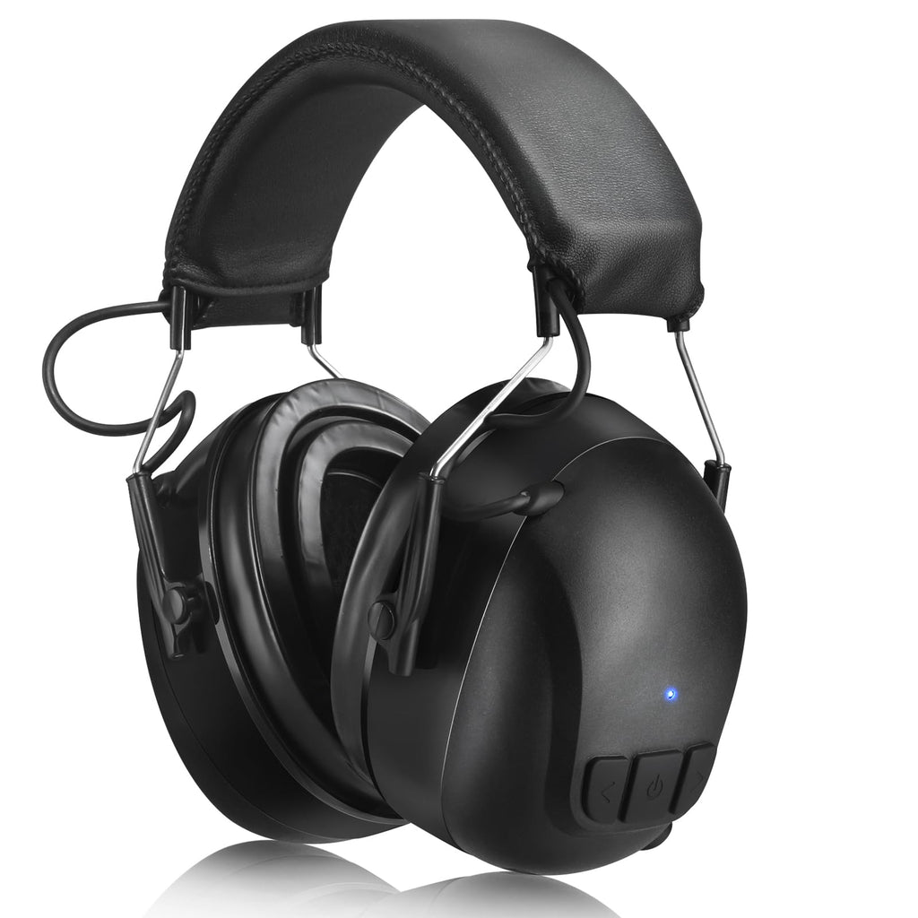 Kalence Gel Ear Pads Bluetooth 5.4 Hearing Protection Headphones, 30dB Noise Cancelling Headphones, 1200mAh Rechargeable Safety Earmuffs Bluetooth Ear Protection for Mowing