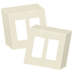 ENERLITES Screwless Decorator Wall Plates Child Safe Outlet Covers, Size 2-Gang 4.68" H x 4.73" L, Polycarbonate Thermoplastic, SI8832-LA-10PCS, Glossy, Light Almond (10 Pack)
