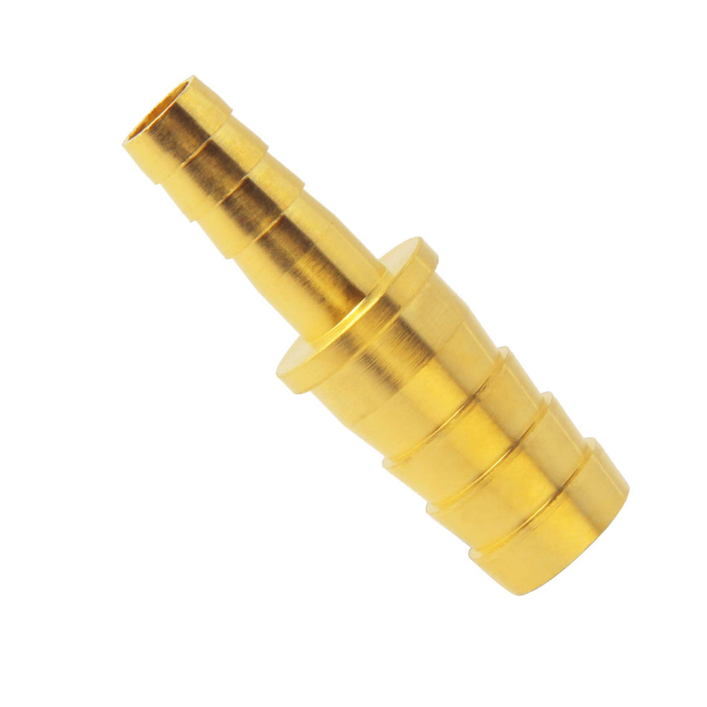 Metaland Brass Hose Barb Reducer, 3/8" to 3/16" Hose ID, Reducing Barbed Hose Splicer Mender Coupler Warter Fuel Air (Pack of 10)