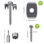 Fence Staples, Insaga 304 Stainless Steel Fence Nails for Softwood, Reusable Wire Fence Staples Screws for Mesh and Woven Fencing, 50pcs Fence Fasteners with Wire Fixer Hold Wire Firmly