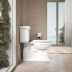 Kohler 4636-RL-0 Cachet ReadyLatch Elongated Slow Close Toilet Seat, Soft Close Quiet Lid, Contoured Grip-Tight Bumpers Installation Hardware, Apartment Essentials, White