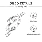 MDJY 925 Sterling Silver Inspirational Rings for Women Hope Rings Encouragement Jewelry (Just Breathe 01)
