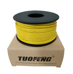 TUOFENG 22 AWG Yellow Wire 100ft - Flame Resistant, Rated for 300V, 1.6mm OD - Temperature -40°C to 80°C - Solid Core Jumper Wire, 3.2A Current - Ideal for Electronics Projects and Breadboards