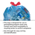 Amazon Basics Blue Recycling Drawstring Trash Bags, Tall Kitchen, Unscented, 13 Gallon, 60 Count (Pack of 6)