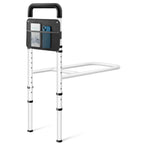 Josmimic Bed Rails for Elderly Adults Safety - Height Adjustable Bedrail with Storage Pocket and Non-Slip Handle Bar for Getting in&Out of Bed, Hold up to 300LBs - Fits Twin Full Queen King,Black