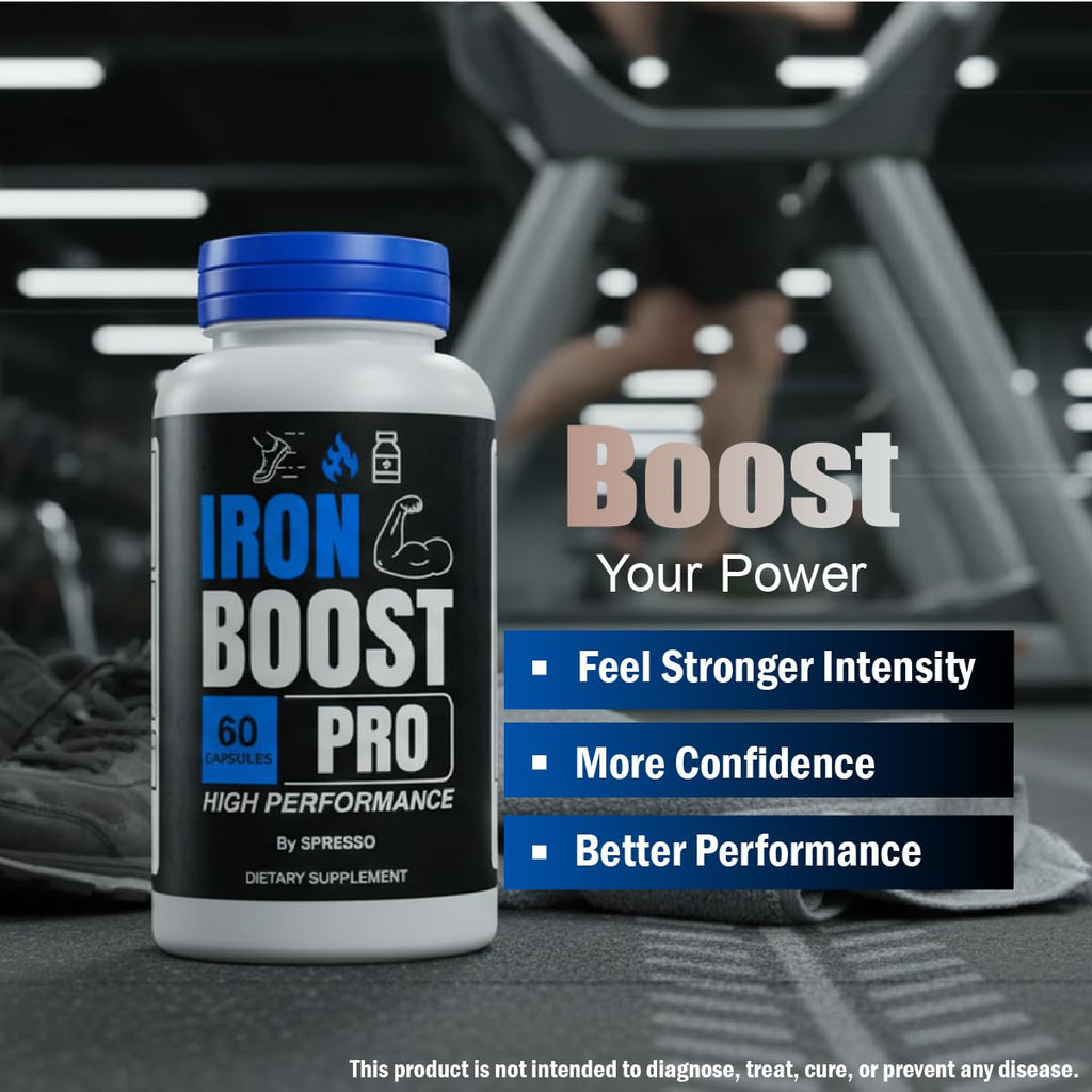 (2 Packs) Iron Boost Pro Capsules, All Natural IronBoostPro Supplement Pills with Premium Ingredients, Official IronBoost Pro for Maximum Strength & Overall Wellness Review (120 Capsules)
