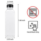 BAKHUK 36pcs 16oz Empty Plastic Juice Bottles with Caps, Reusable Clear Bulk Beverage Containers for Juice, Milk, Smoothie, and Other Beverages
