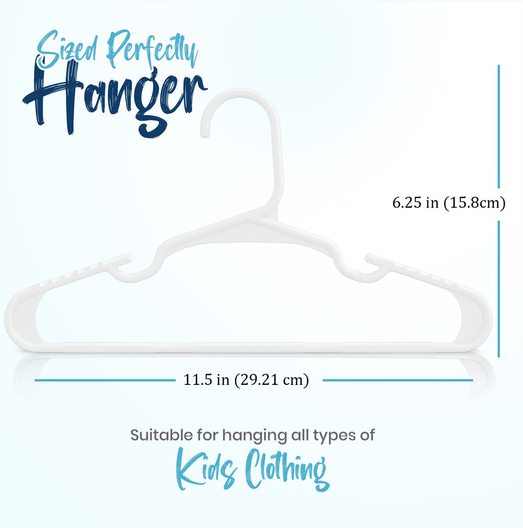 Utopia Home Kids Hangers 60 Pack – 11.5 Inch Baby Closet Hangers White