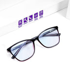 Distance Nearsighted Glasses for Women,Near Sighted Vision Driving Farsighted Eyeglasses,Oversized Nearsight See Far Away Sight Blue Light Computer Eye Glass,Fashion Cat-eye Farsighted TR90 Frame 2.0