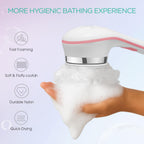 VOYOR Electric Body Brush Back Scrubber for Shower Rechargeable Exfoliating Bath Brush Powered Shower Brush with Non-Slip Long Handle Deep Cleansing, Exfoliation, Massaging Spin Brush BC100 (Pink)