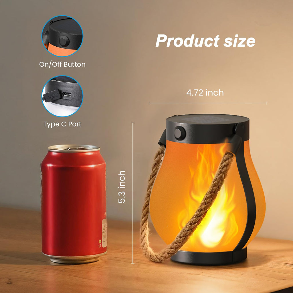 Hompavo Gen2 Solar Lanterns Outdoor Waterproof with Ultra-Real Flame