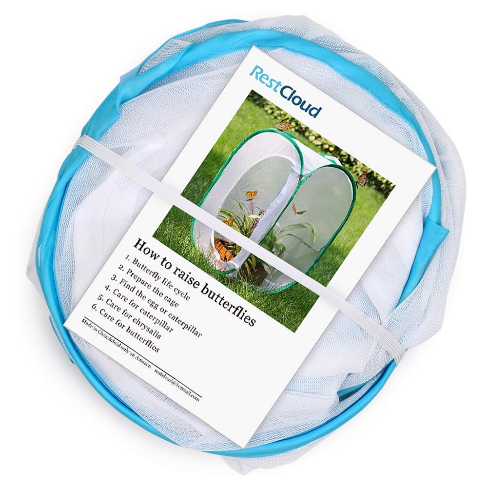 RESTCLOUD Insect and Butterfly Habitat Cage Terrarium Pop-up 24 Inches Tall