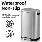 KdbK Kitchen Trash Can with Lid, 13 Gal Stainless Steel Pedal Garbage Can