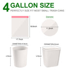 Drawstring Small Trash Bags, Magesh 4 Gallon Drawstring Extra Thick Garbage Bags Unscented, Quick Cinch for Bathroom Kitchen Office Small Can, 44 Count, White