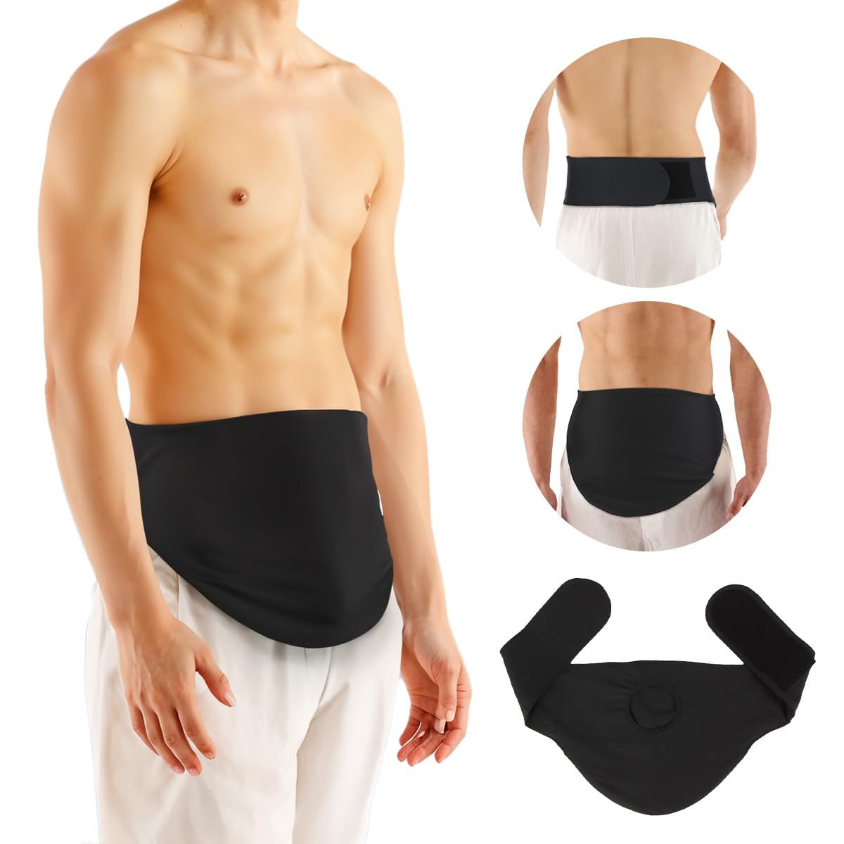 YConnect Ostomy Belt for Men & Women | Colostomy Ostomy Bag Covers for Sports | Discreet Ileostomy Belt | Ostomy Bag Cover | Ostomy Wrap Abdomen | Inner Pocket to Hold Ostomy Pouch (Black, Large)