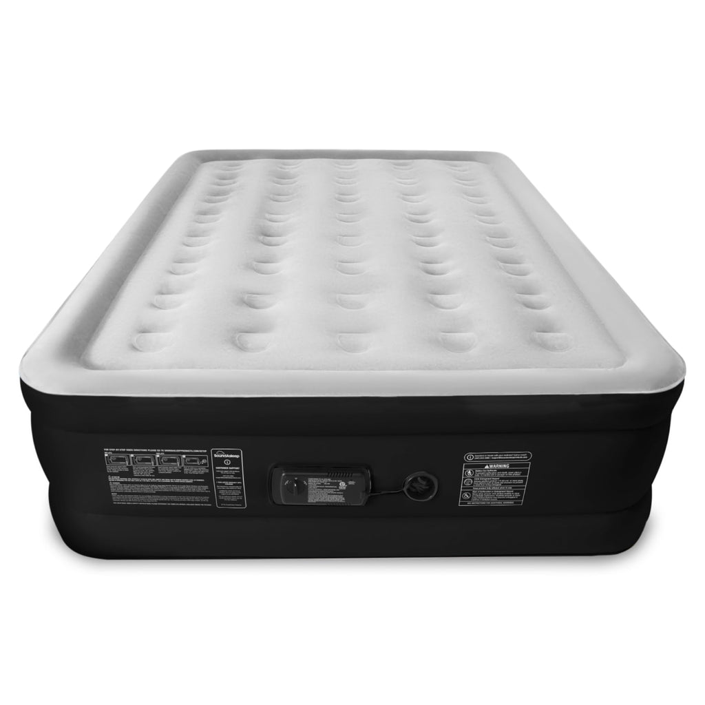 SoundAsleep Dream Series Luxury Air Mattress with ComfortCoil Technology & Built-in High Capacity Pump for Home & Camping- Double Height, Adjustable, Inflatable Blow Up, Portable - Queen Size