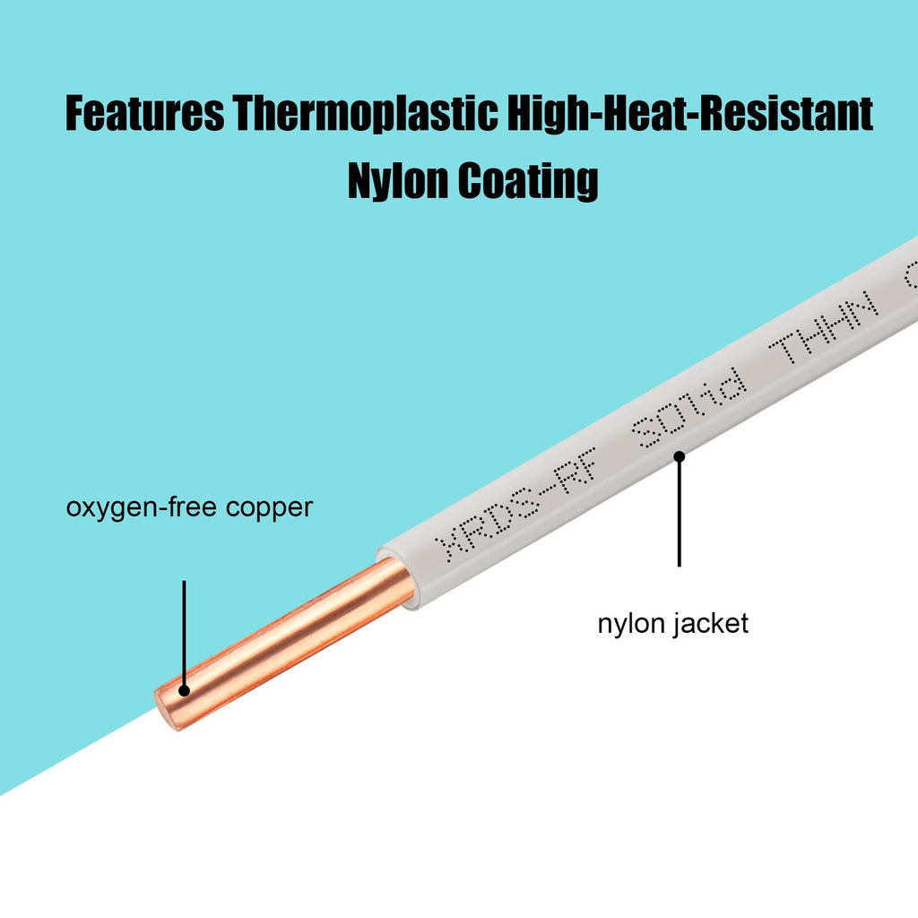 12AWG THHN Wire, Single Bare Copper Conductor with PVC and Nylon Insulation, 600V Rated, Heavy-Duty THHN Wire for Residential and Industrial Use (12Gauge, 75 Feet)