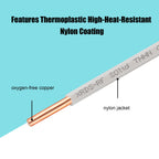 12AWG THHN Wire, Single Bare Copper Conductor with PVC and Nylon Insulation, 600V Rated, Heavy-Duty THHN Wire for Residential and Industrial Use (12Gauge, 75 Feet)