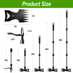 KINFIDTOW 58" Stand Up Weed Puller Tool with Long Handle, 2 in 1 Manual Weeder & Garden Hoe, 4-Claw Steel Head Weed Remover with Gloves for Yard Lawn Patio Garden