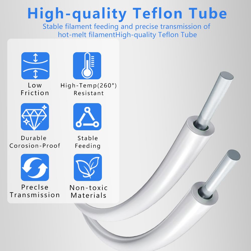 10M (32.8ft) PTFE Teflon Tube for 1.75mm Filament : 2.5mm ID×4mm OD Bowden Tube, for Bambulab AMS X1/ X1C/ P1P/ P1S/ A1/ A1 Mini, Prusa MMU3/ Direct Drive Extruder, with Tubing Cutter