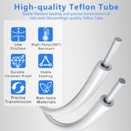 10M (32.8ft) PTFE Teflon Tube for 1.75mm Filament : 2.5mm ID×4mm OD Bowden Tube, for Bambulab AMS X1/ X1C/ P1P/ P1S/ A1/ A1 Mini, Prusa MMU3/ Direct Drive Extruder, with Tubing Cutter