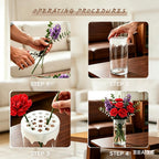 Silicone Flower Arranging Grid, Reusable Stretch Floral Grid Arranger, Clear Flexible Silicone Spiral Stem Holder for Outdoors and Indoors Easy Ikebana Vase Arrangement (2 PCS)