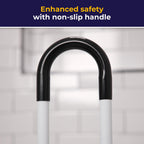 Drive Medical Adjustable Bathtub Grab Bar & Bathtub Safety Rail - Easy Clamp-On Installation - Durable Powder-Coated Steel Construction - Adjustable Height 14” to 17” - Scratch Proof Non-Slip Pads