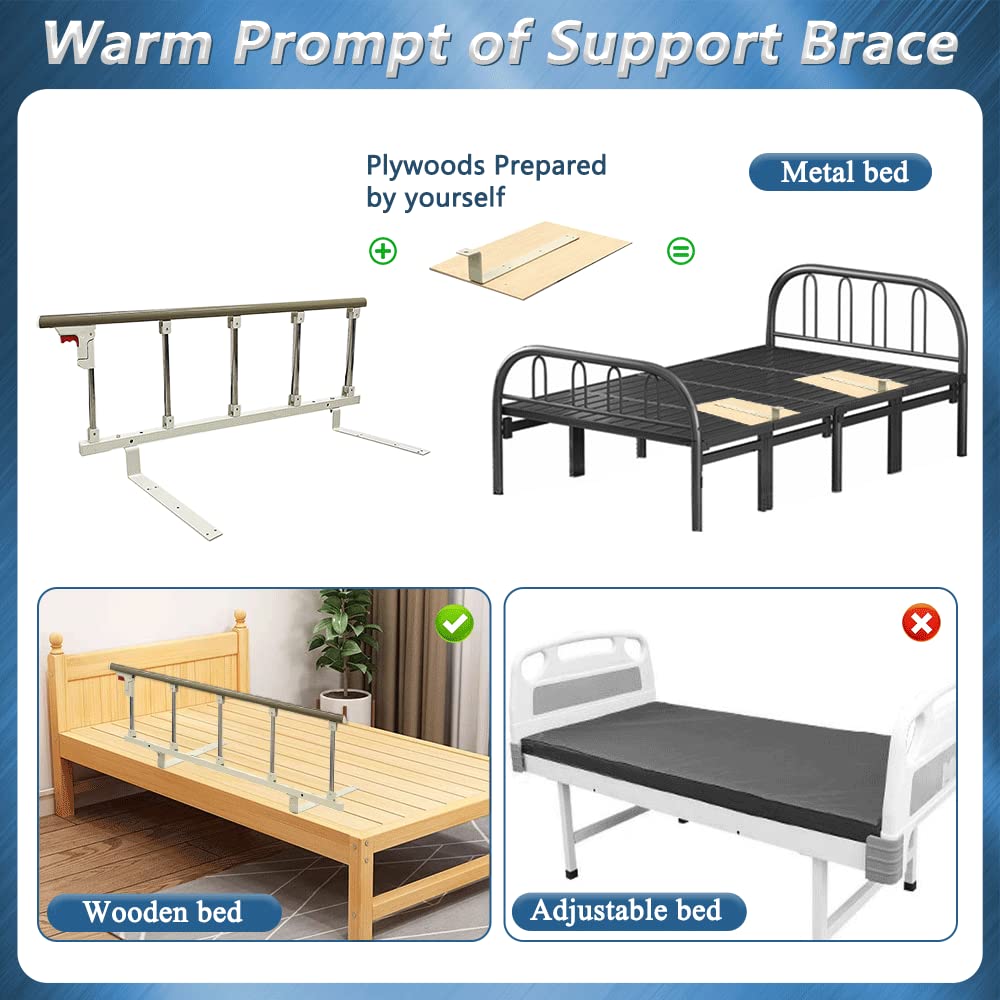 Bed Rails for Elderly Adults Seniors Assist Bar Bed Side Railing (Longer)