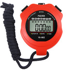 PULIVIA Sports Stopwatch Timer Single Lap Split Digital Stop Watch for Sports Kids Coaches Swimming Running, Red