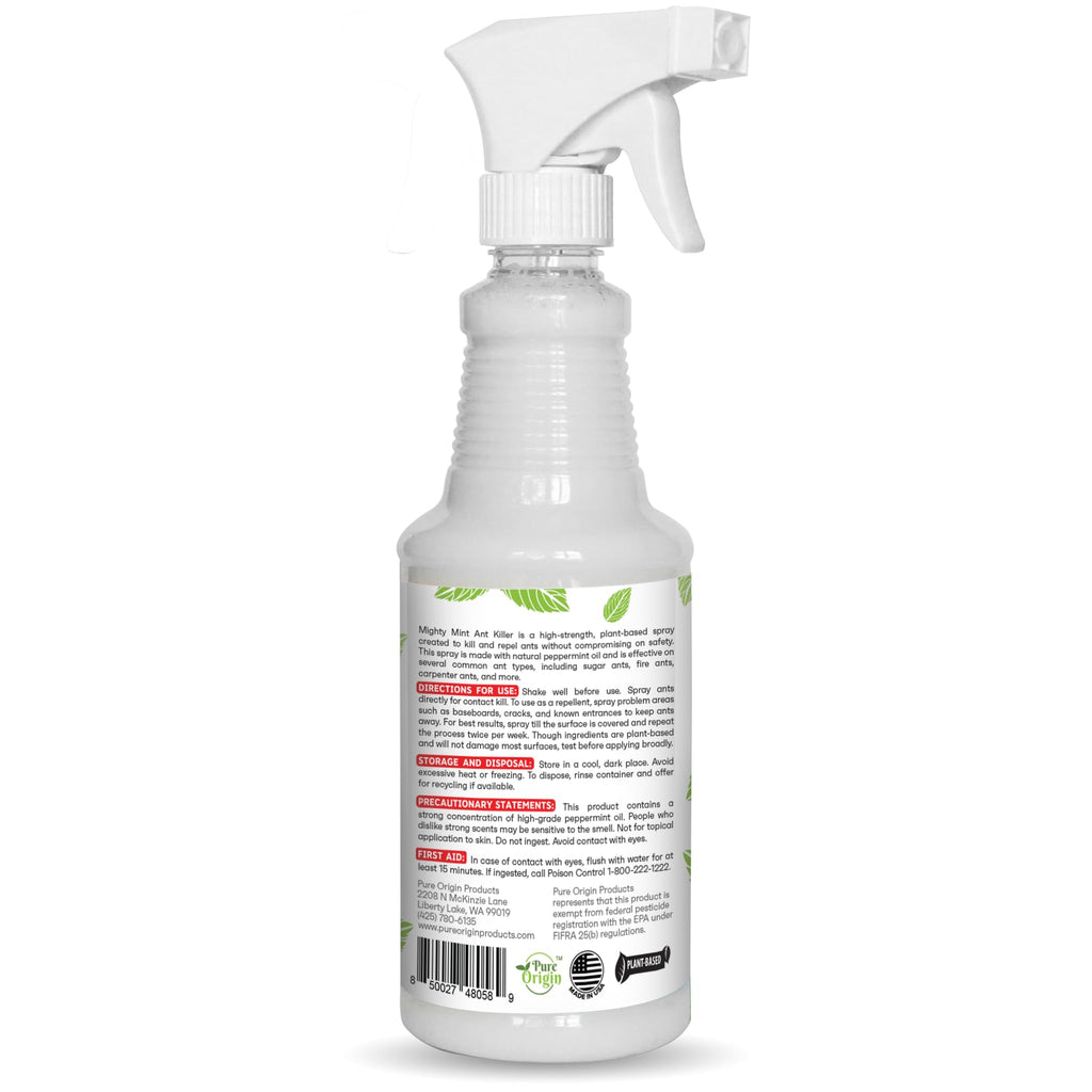 Mighty Mint Peppermint Oil Ant Killer Spray – Natural Ant Repellent for Indoor & Outdoor Use – Plant-Based Insect & Pest Control – 16 oz