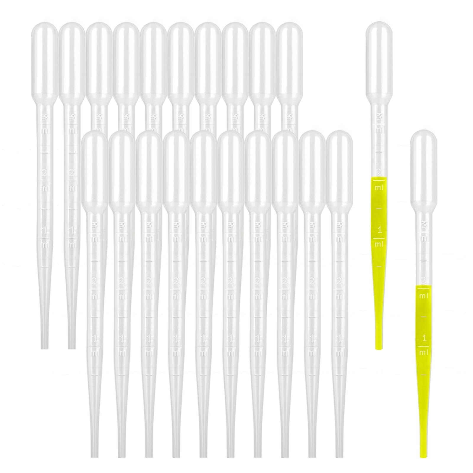 Moveland 200PCS 3ml Disposable Plastic Transfer Pipettes for Oil Lab Art